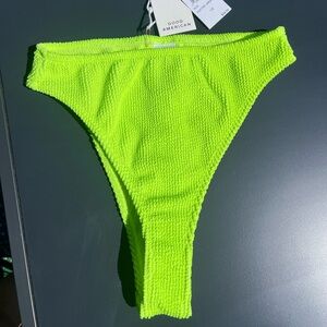 Good American Electric Lime Textured Bikini Bottom
